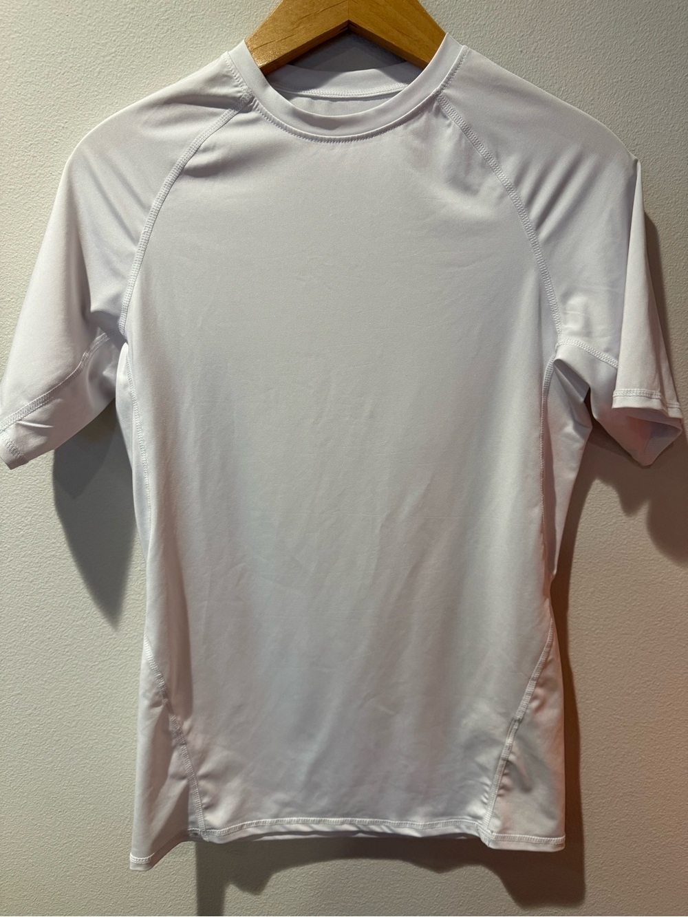 Men's White Short-Sleeve Swim Rash Guard - UPF Protection